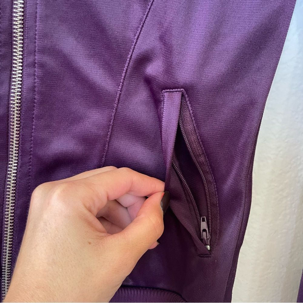 Vintage H&M Purple Satin Zip Jacket Track Technical Limited Edition y2k sz 2 XS - Picture 7 of 13